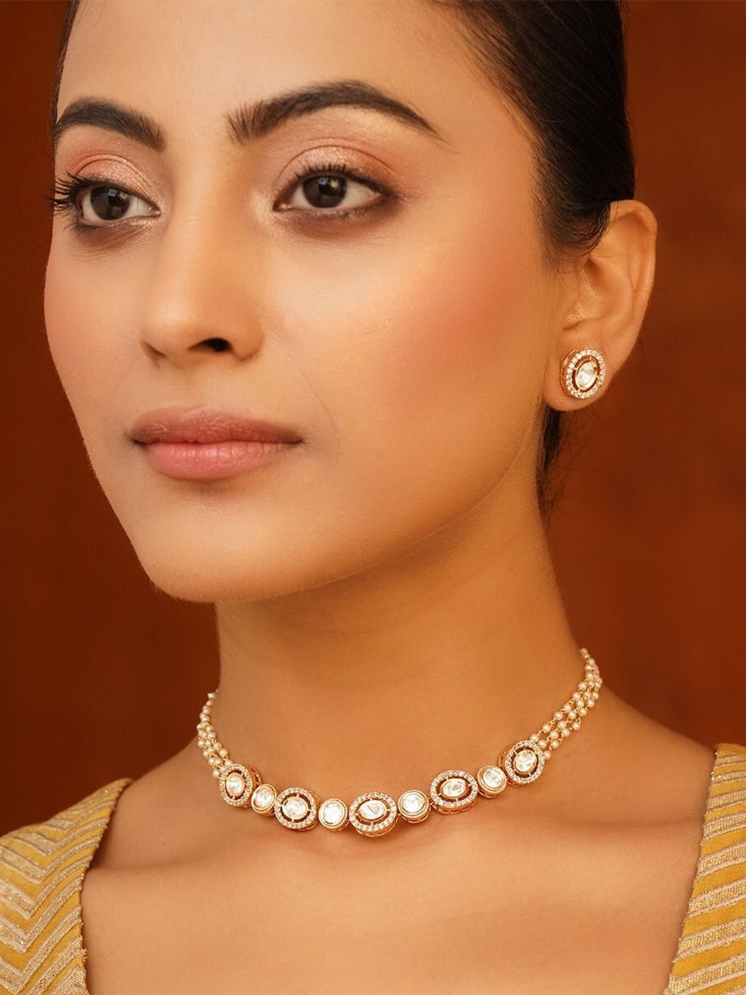 

JAYPORE Gold-Plated Stone Stud Jewellery Set