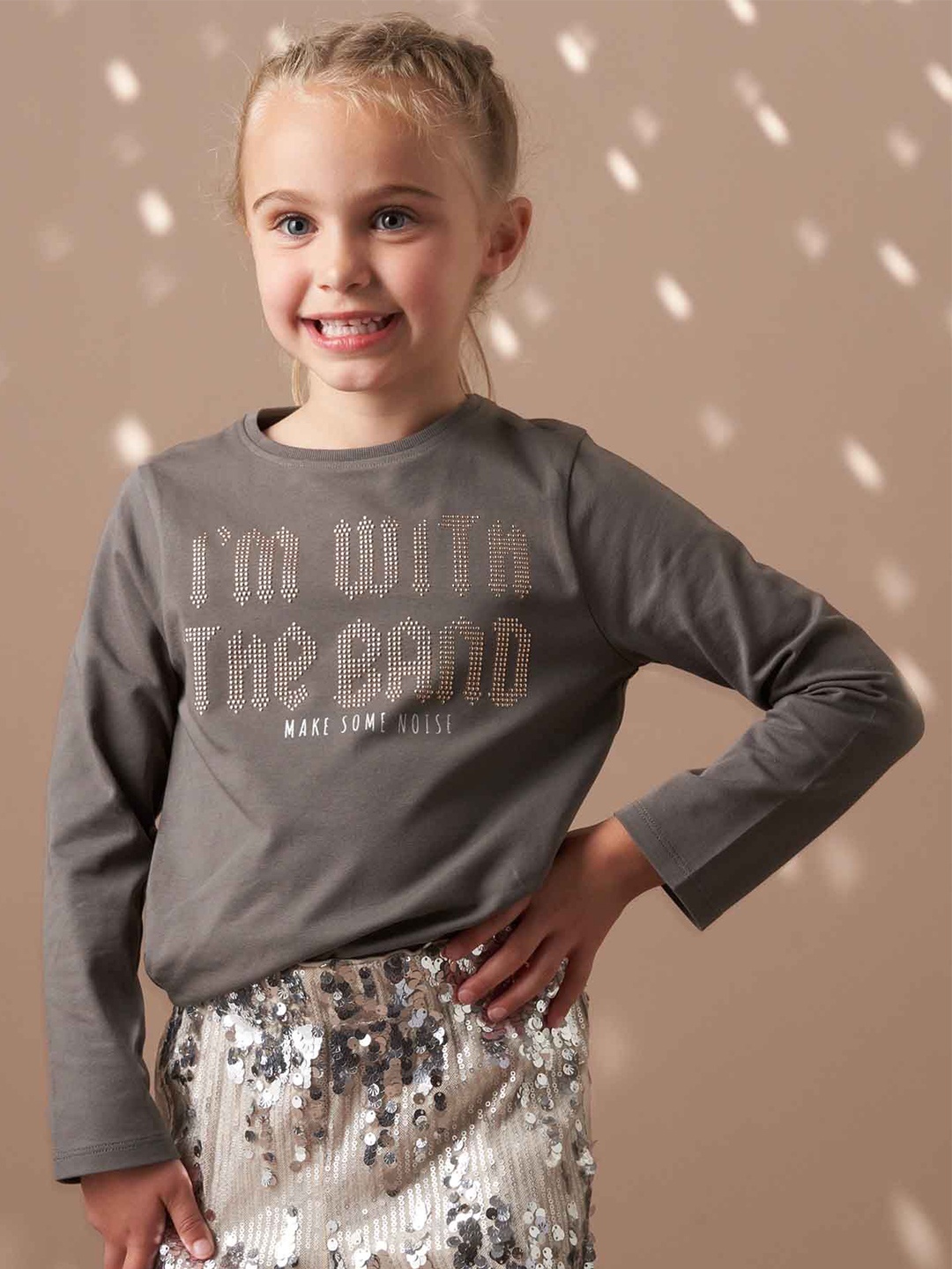 

Angel & Rocket Embellished Cotton Top, Grey