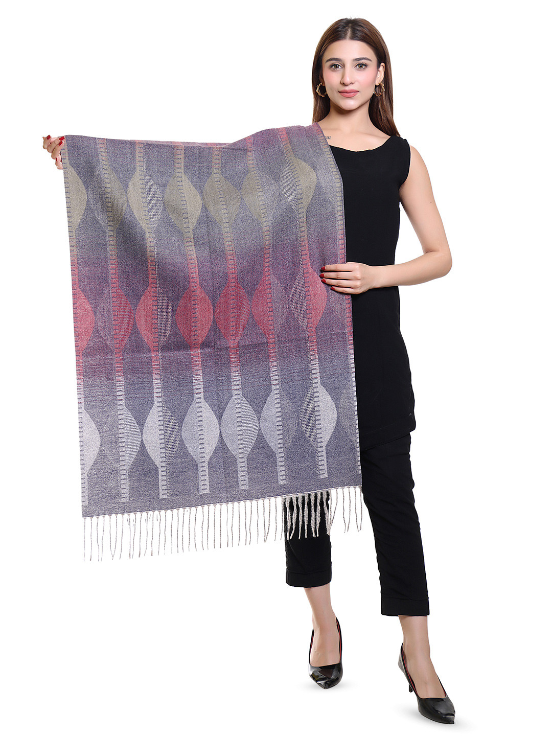 

Oswal International Women Acrylic Shawl, Grey
