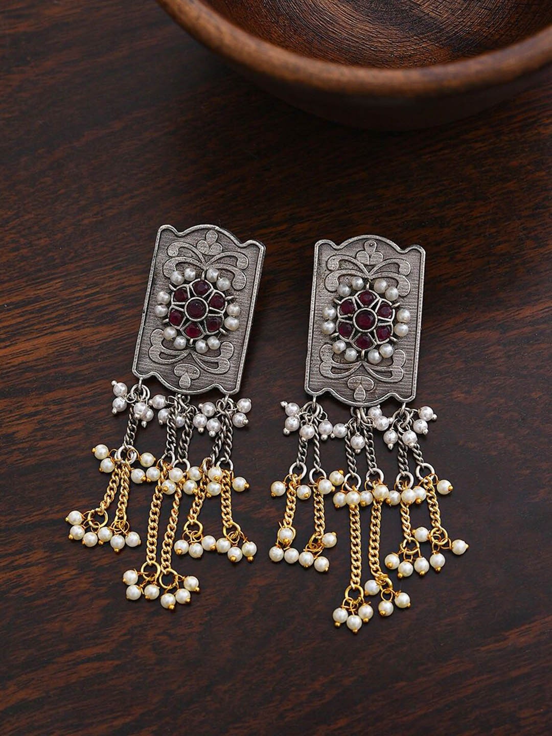 

JAYPORE Contemporary Chandbalis Earrings, Gold