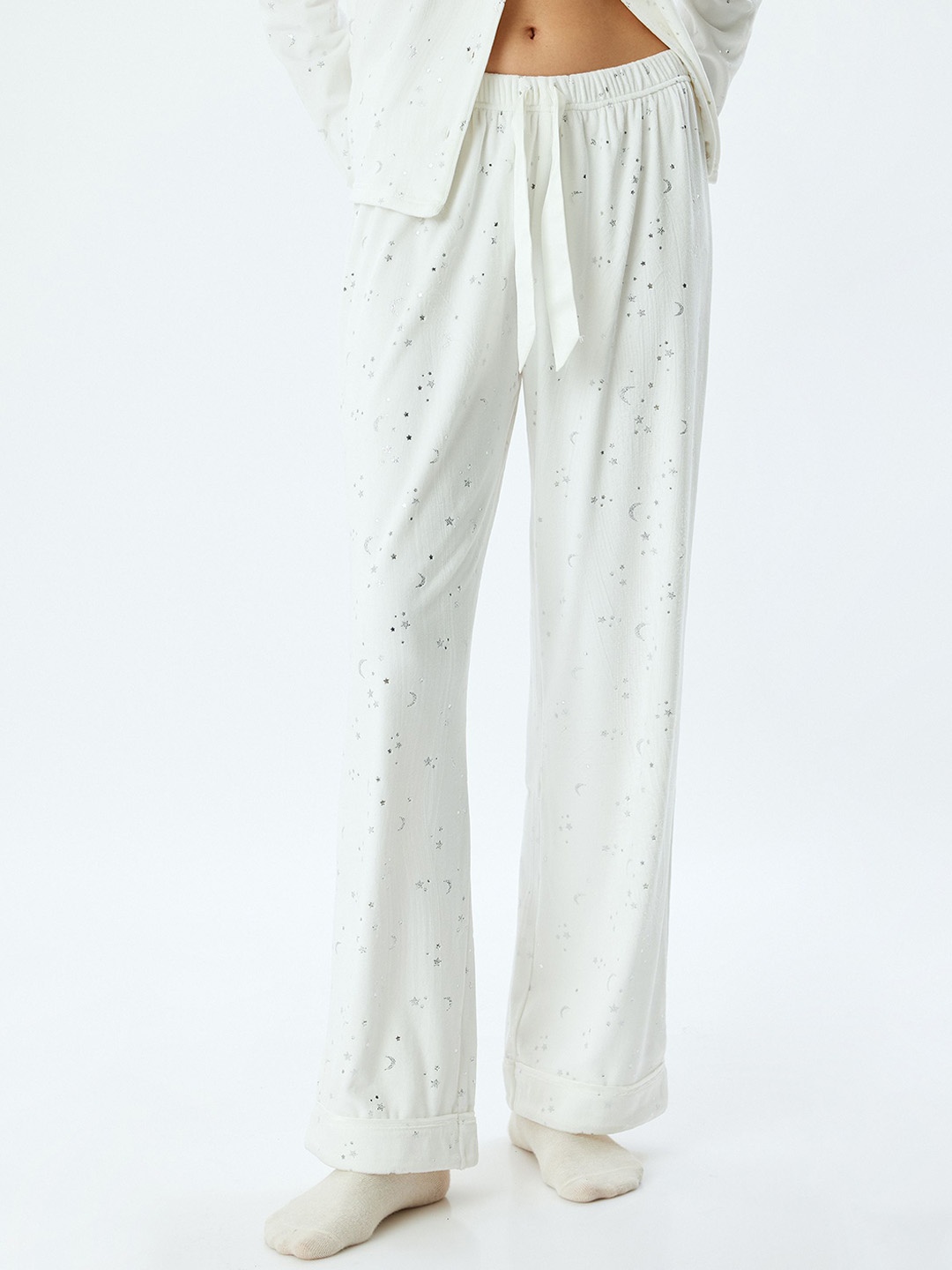

Koton Women Self Design Printed Night suit, White