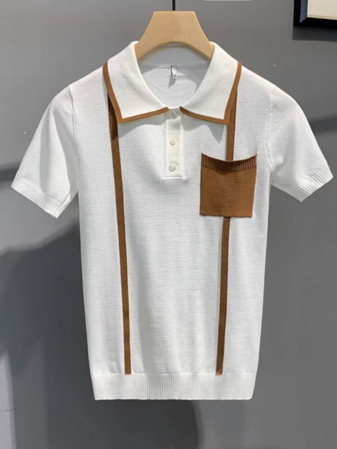 

StyleCast Men Striped Printed Polo Collar Slim Fit T-shirt, White