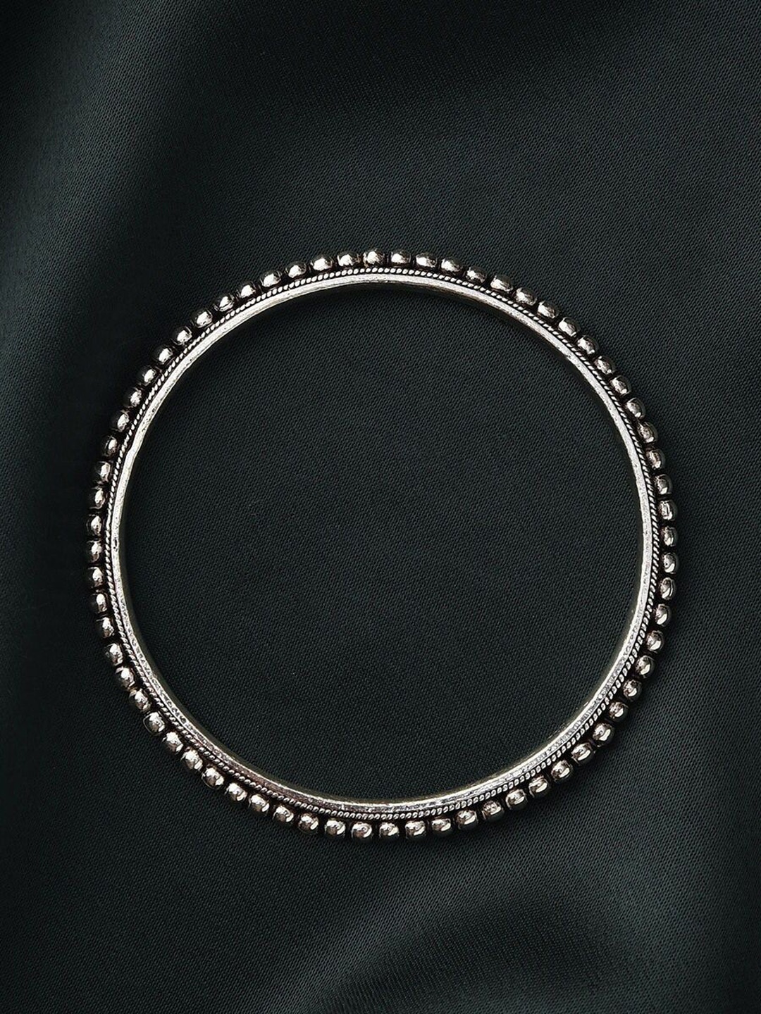 

JAYPORE Intricate Textured Bangle, Silver