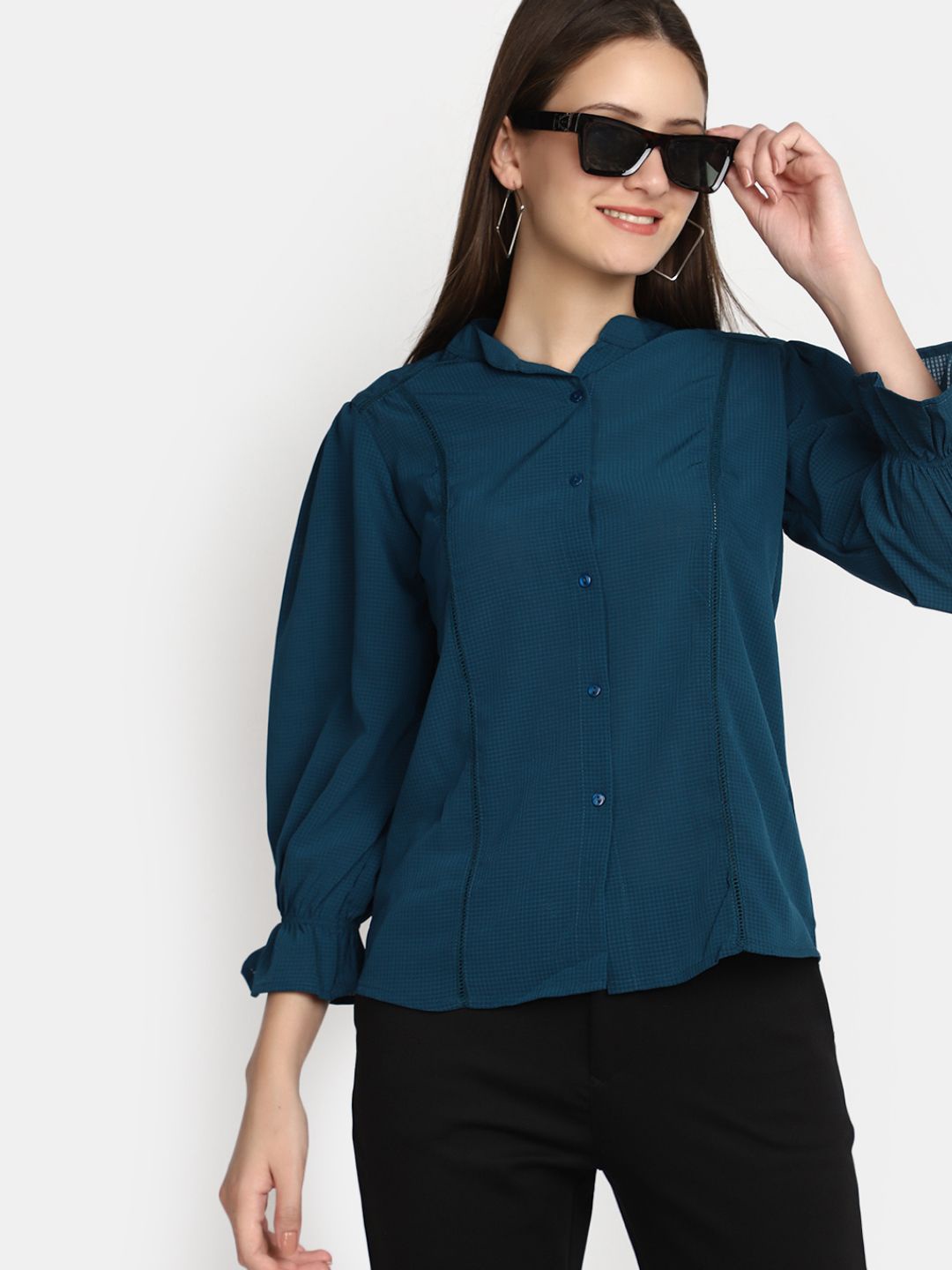 

V-Mart Women Opaque Casual Shirt, Blue