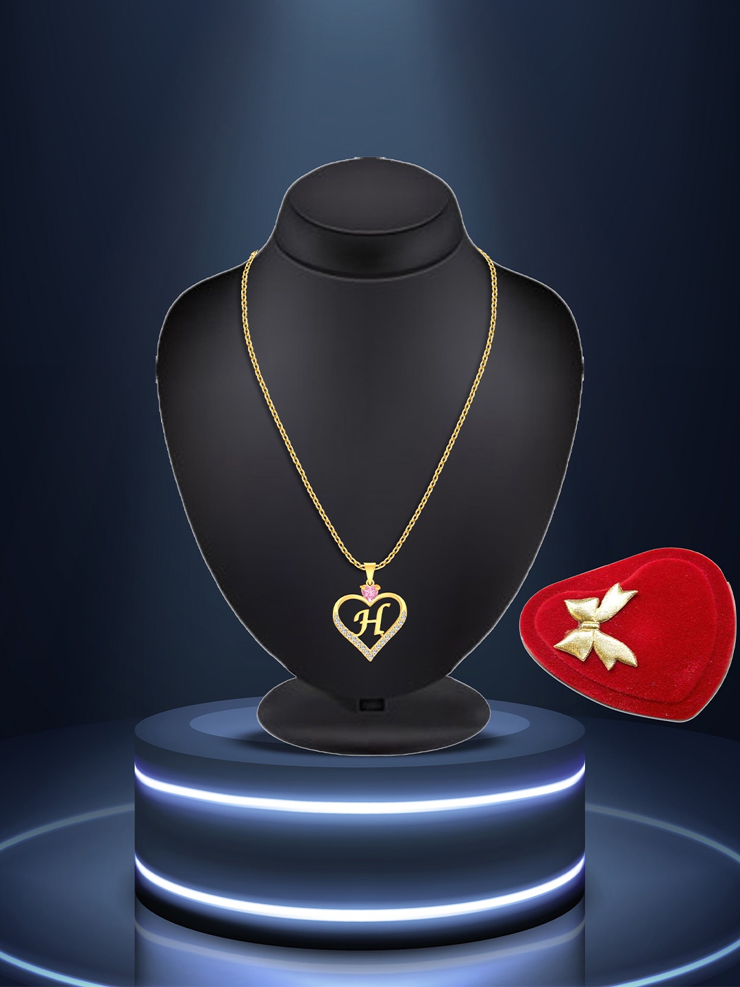 

Lila Gold-Plated Heart Shaped Pendants with Chains