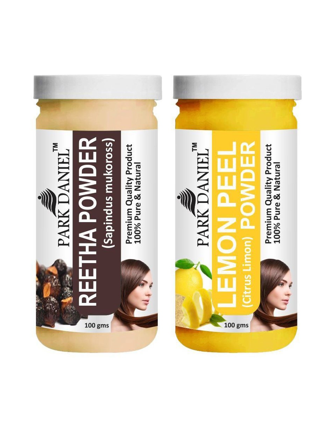 

Park Daniel Set Of 2 Natural Reetha & Lemon Peel Powder- 100 g Each, Transparent
