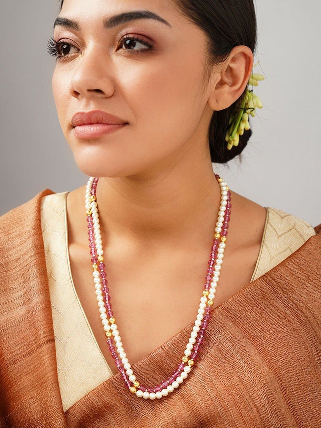 

JAYPORE Silver Gold-Plated Necklace