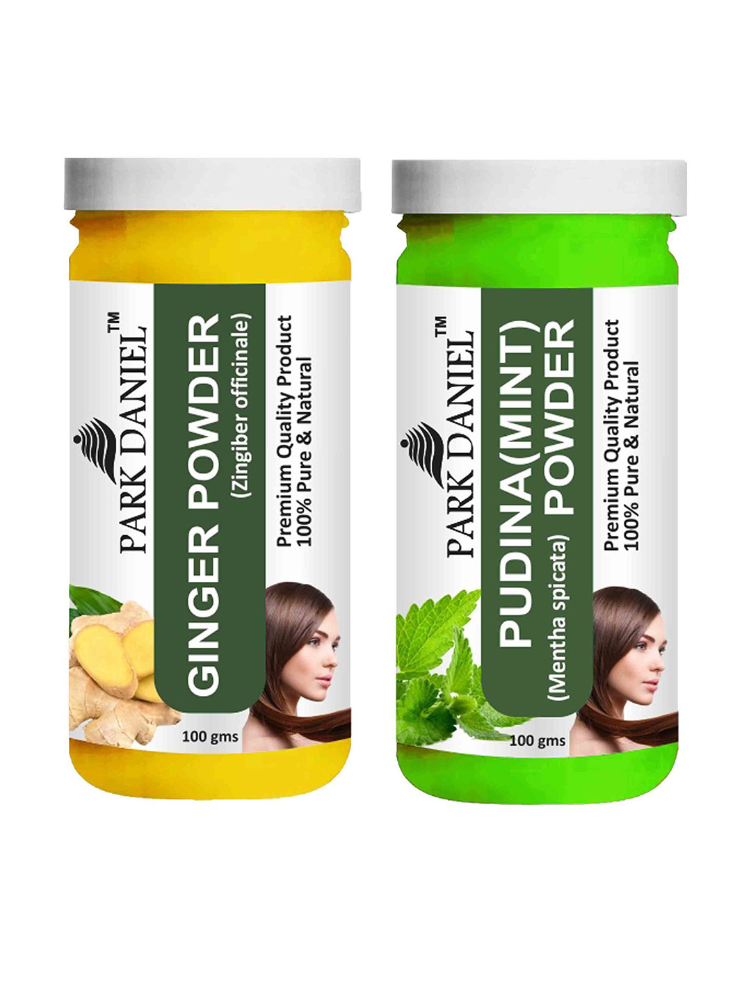 

Park Daniel Set Of 2 Natural Ginger & Mint Powder - 100 g Each, Green