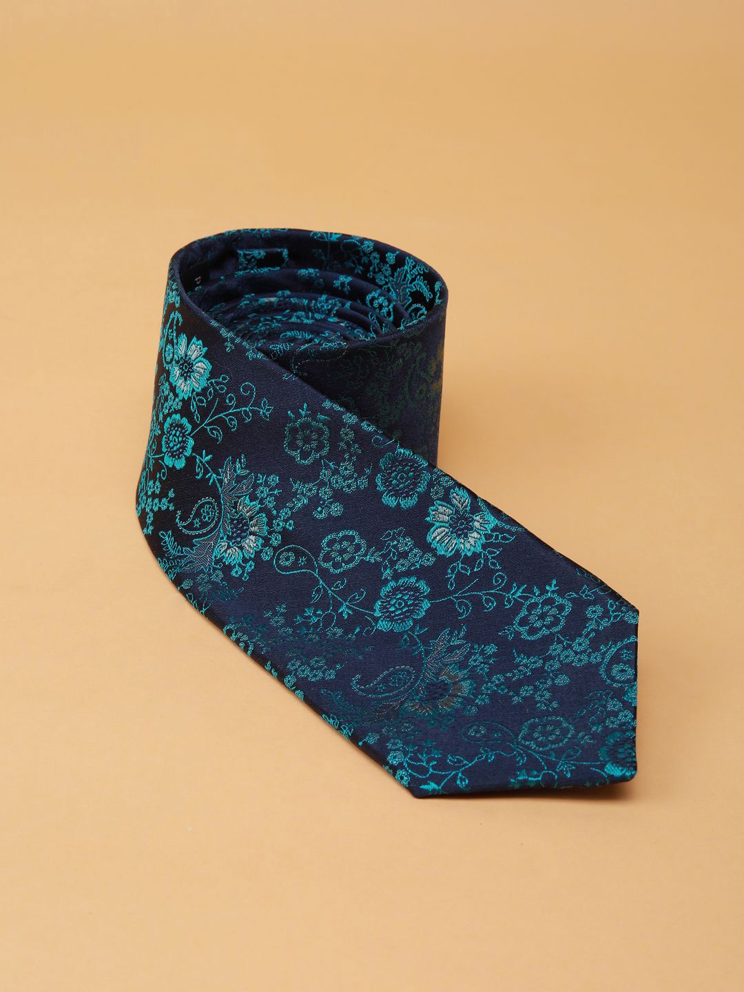 

Peter England Men Printed Broad Tie, Navy blue