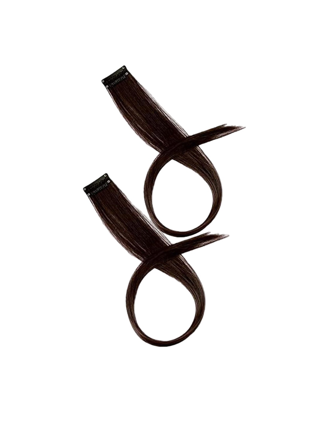

D-Divine Set Of 2 Clip-In Straight Locks Hair Extension - Brown