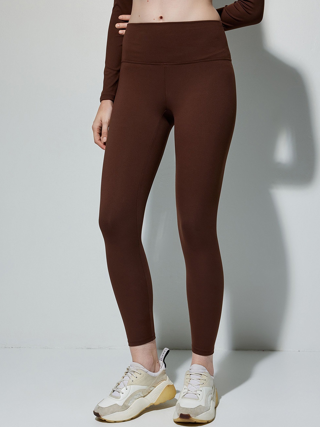 

Koton Women Mid-Rise Ankle-Length Tights, Brown