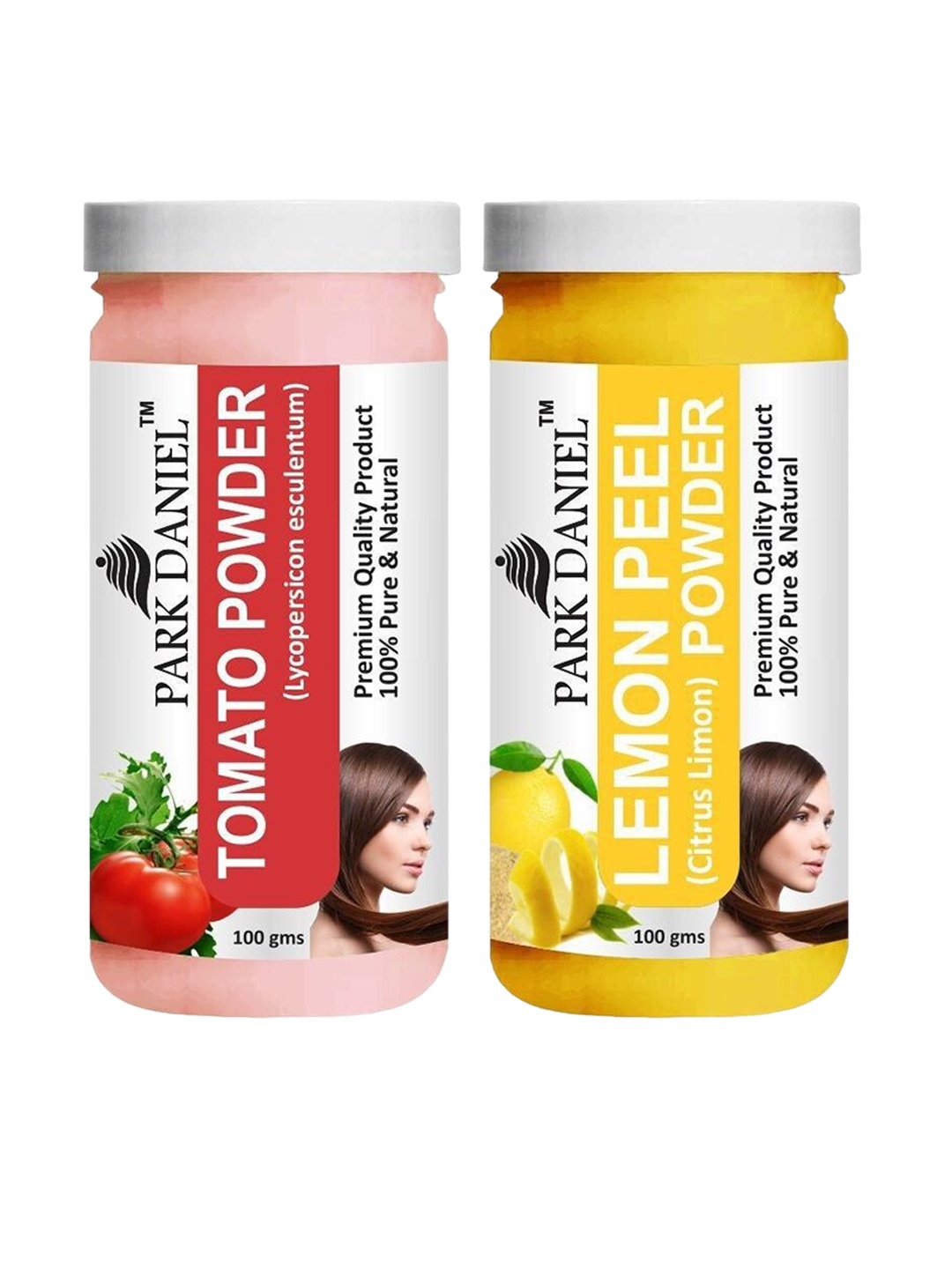 

Park Daniel Set Of 2 Tomato Powder & Lemon Peel Powder Face Pack - 100 g Each, Transparent