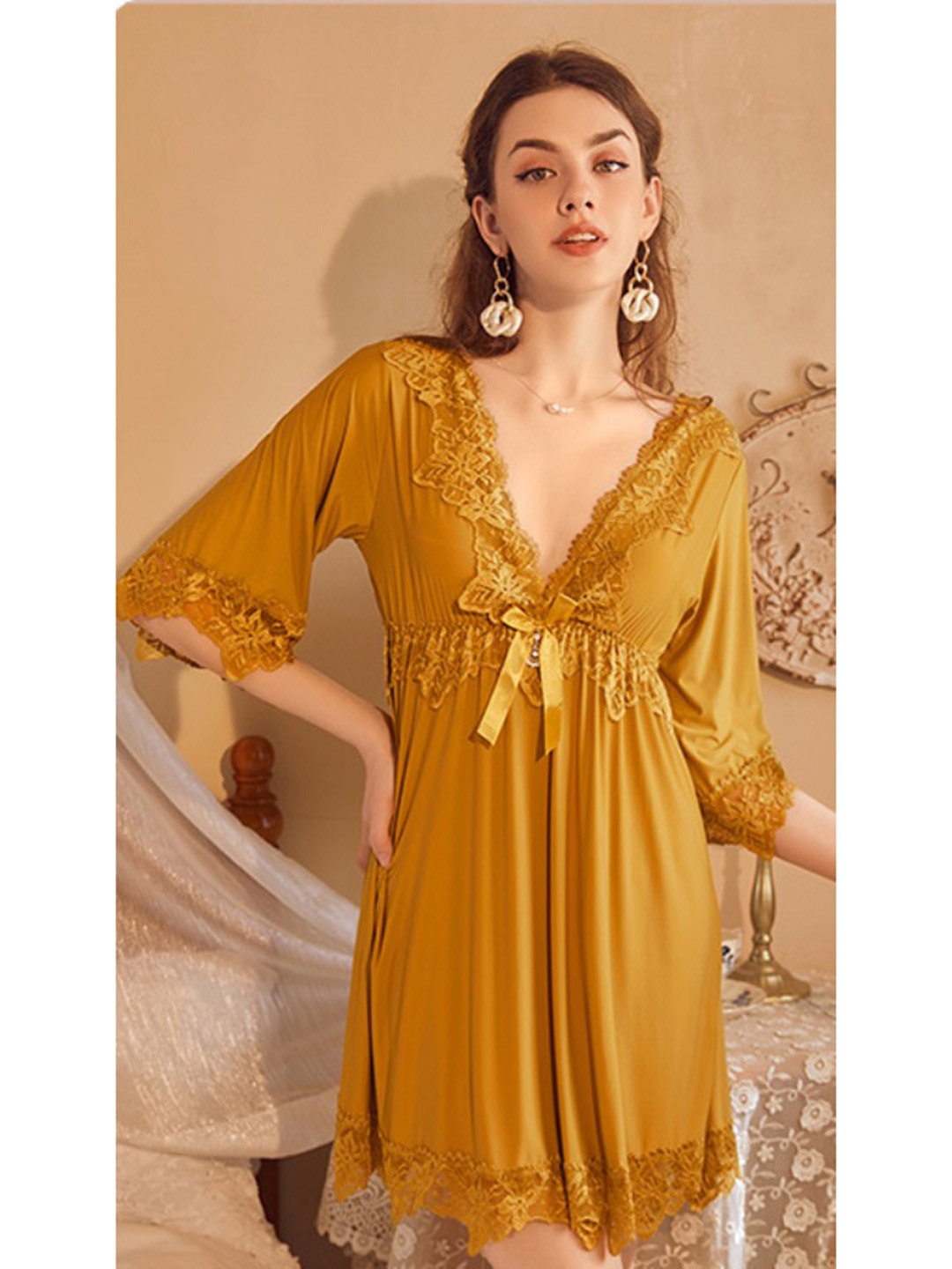

StyleCast Women Asymmetric Baby Doll, Mustard