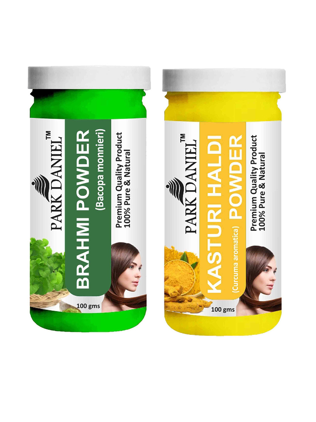 

Park Daniel Set Of 2 Brahmi & Kasturi Haldi Powder Hair Masks - 100 g Each, Transparent