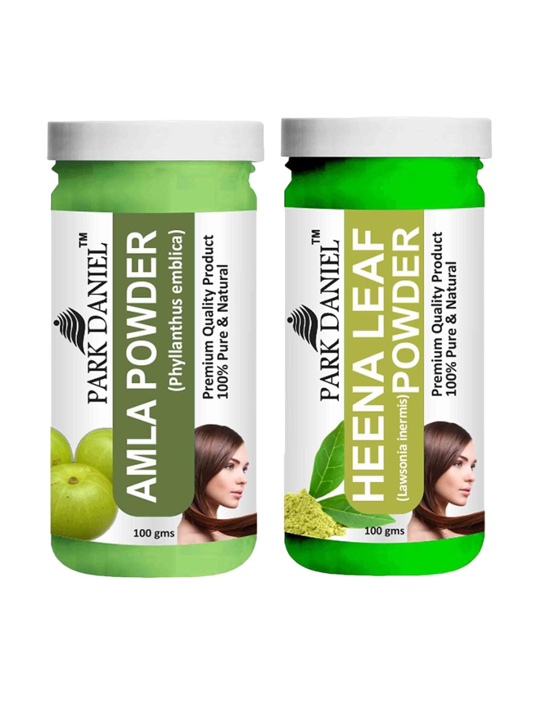 

Park Daniel Set Of 2 Amla & Heena Leaf Powder Combo - 100 g Each, White