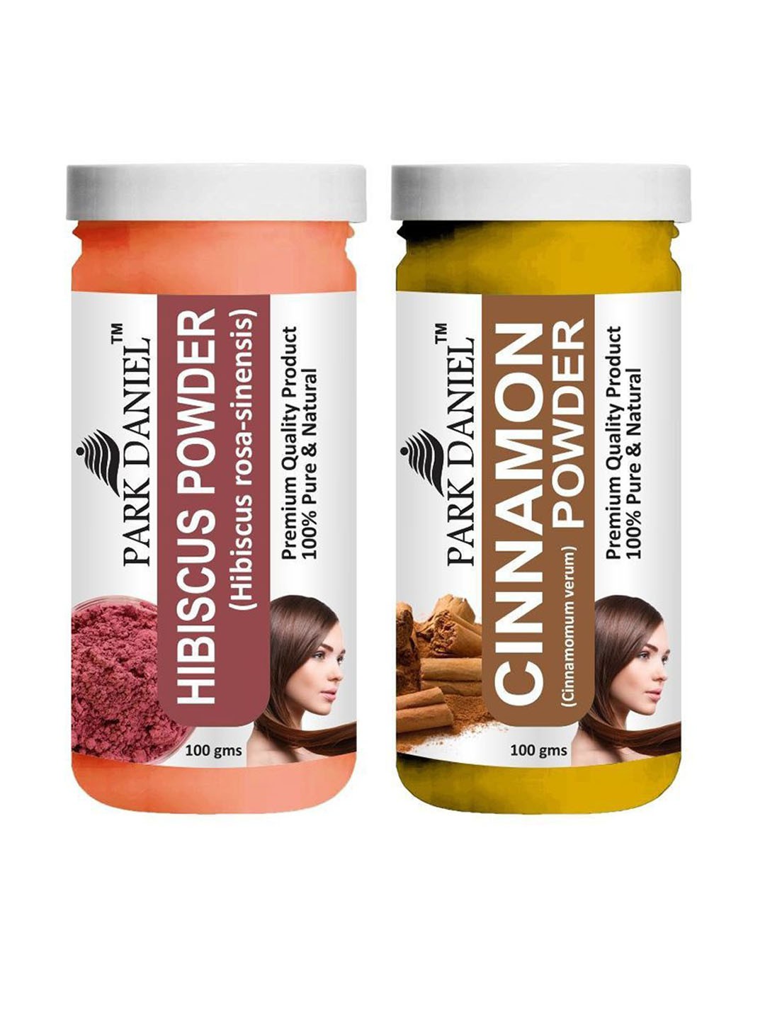 

Park Daniel Set Of 2 Natural Hibiscus Powder & Cinnamon Powder Face Pack - 100 g Each, Transparent
