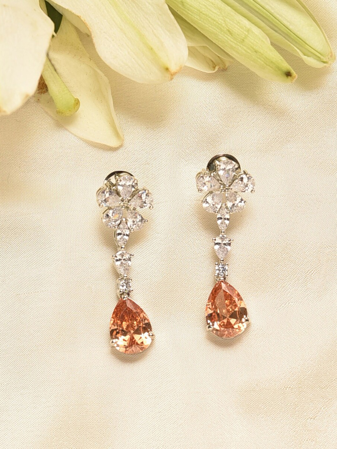 

JAYPORE Contemporary Drop Earrings, Silver