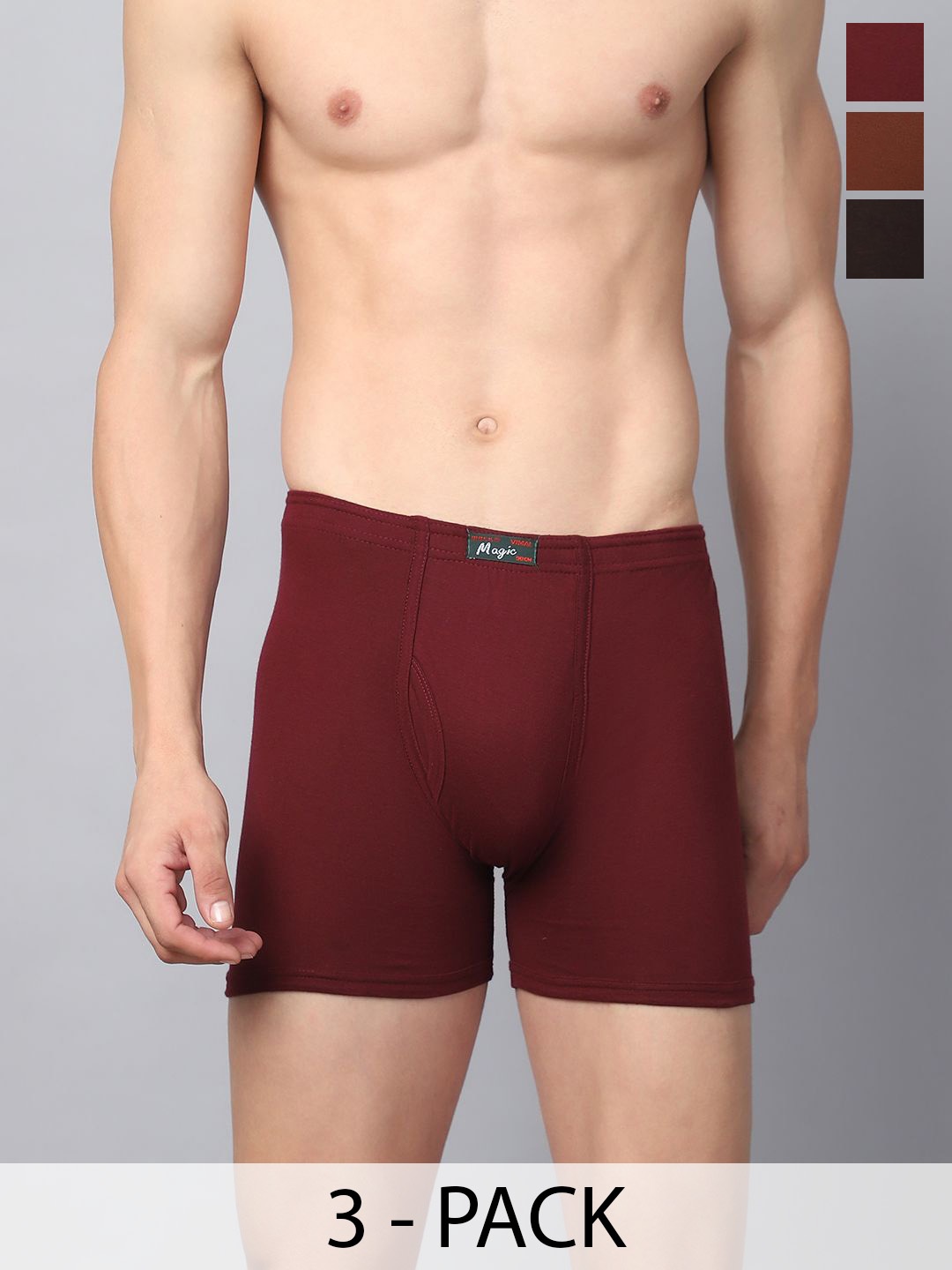 

VIMAL JONNEY Men Pack Of 3 Assorted Trunks MAGIC__BLUE__H__03
