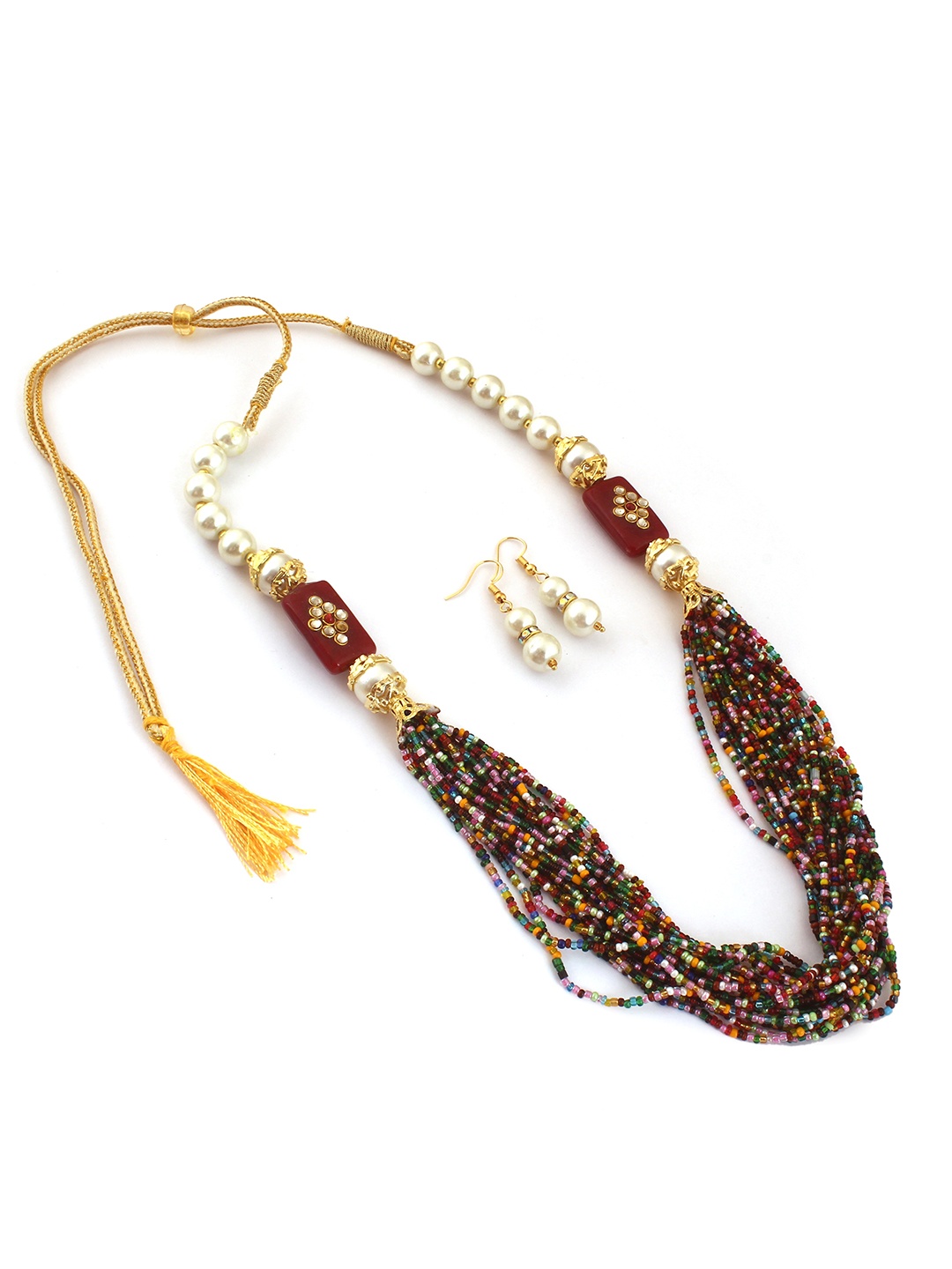 

ahoora Gold-Plated Beaded Necklace & Earrings