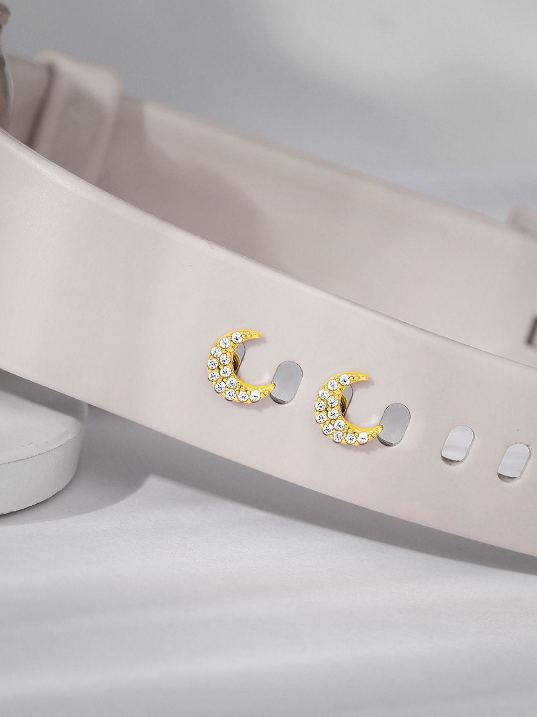

GIVA Set Of 2 Gold-Plated Stone Studded Crescent Moon Watch Charms