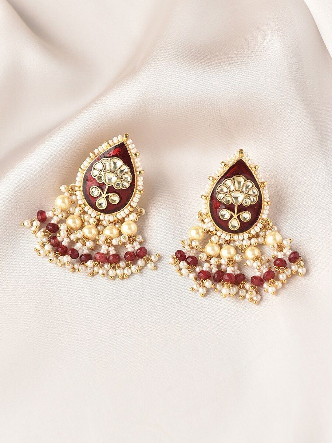 

JAYPORE Gold-Plated Contemporary Drop Earrings