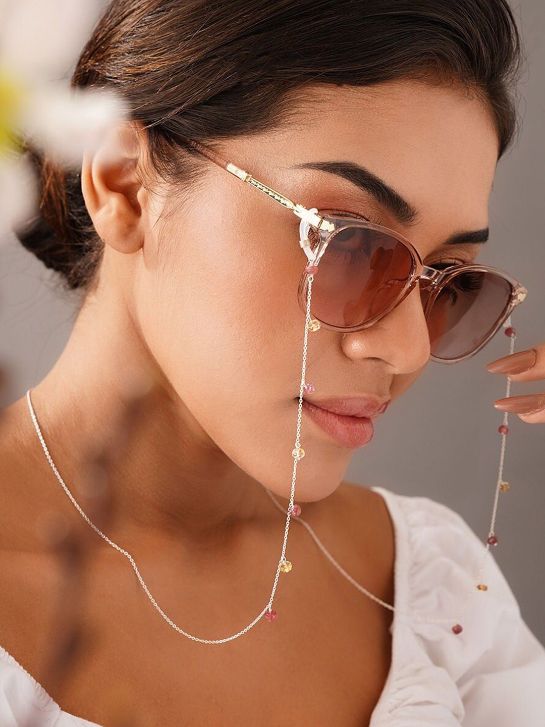 

JAYPORE Beaded Eyewear Accessories, Silver