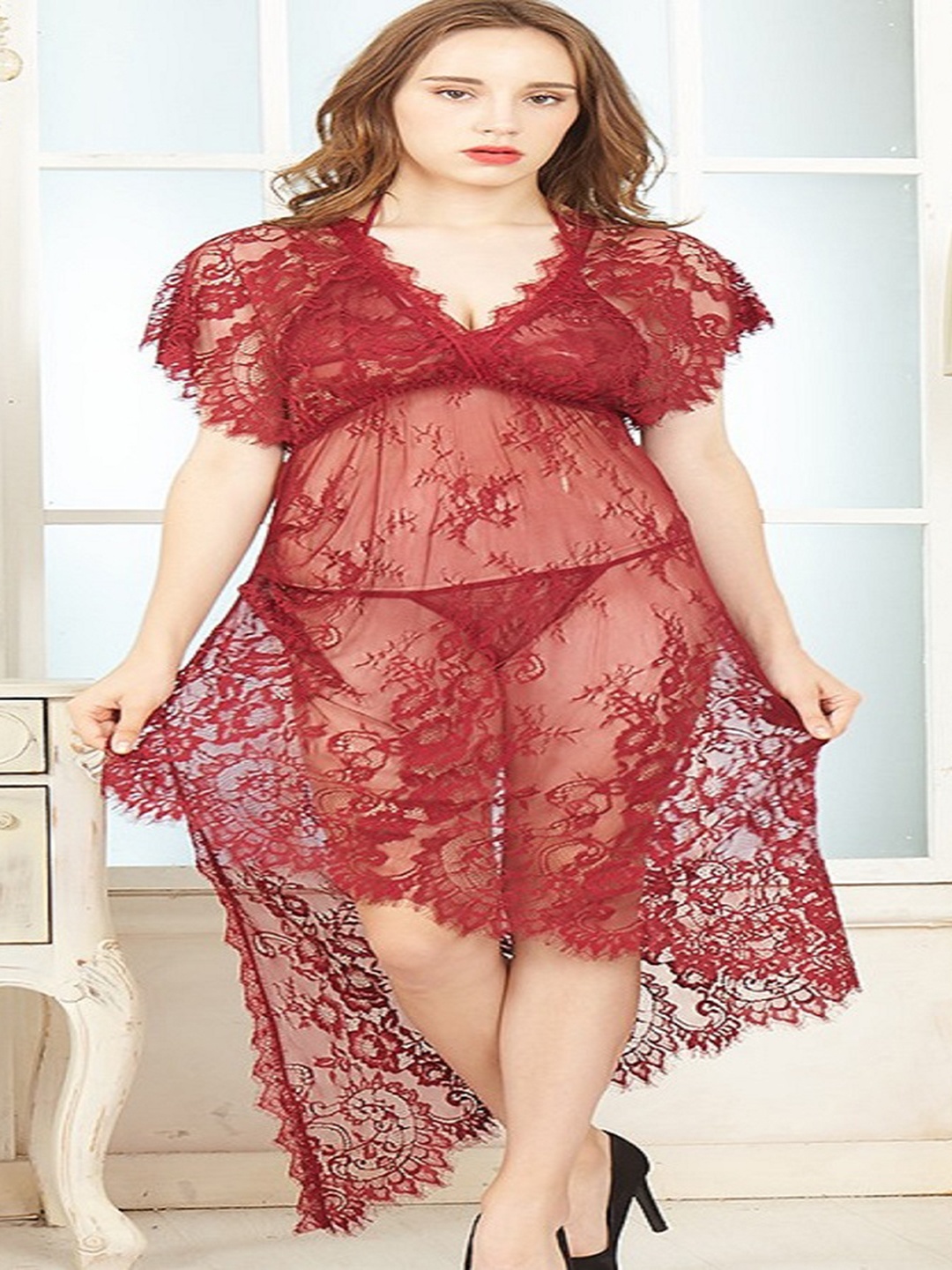 

StyleCast Baby Doll with High-Low, Maroon