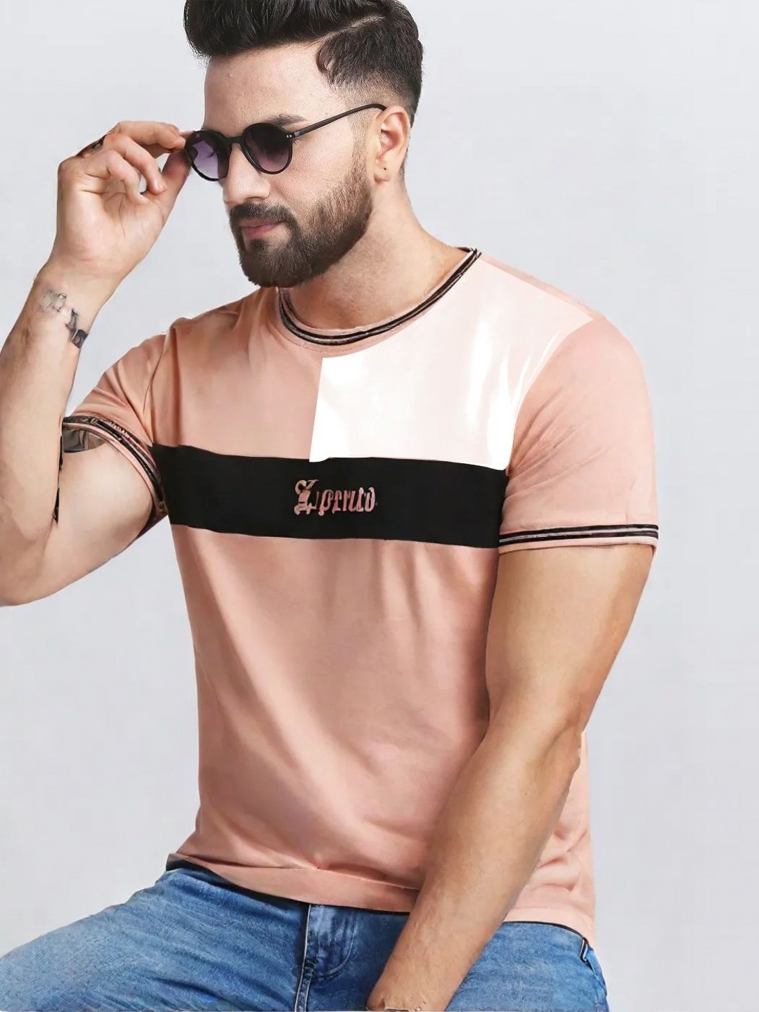 

BAESD Men Typography Printed Round Neck Cotton T-shirt, Pink