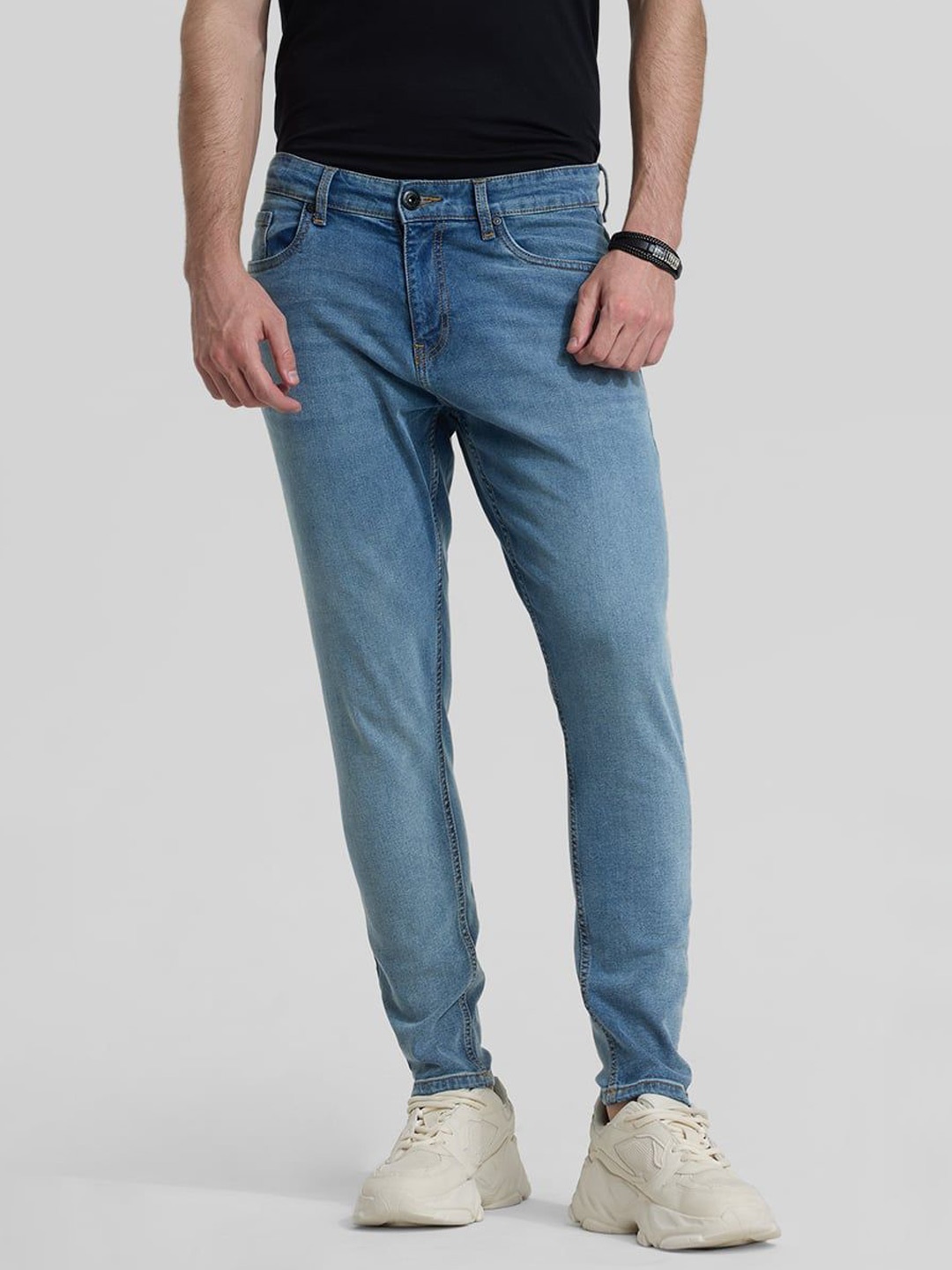 

Snitch Men Narrow Skinny Fit Light Fade Stretchable Jeans, Blue