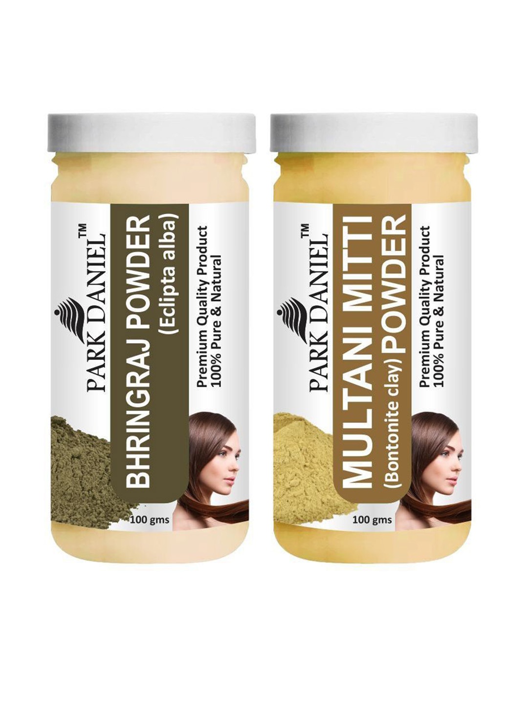 

Park Daniel Set Of 2 Multhani Mitti & Bhringraj Powder - 100 gm Each, Transparent