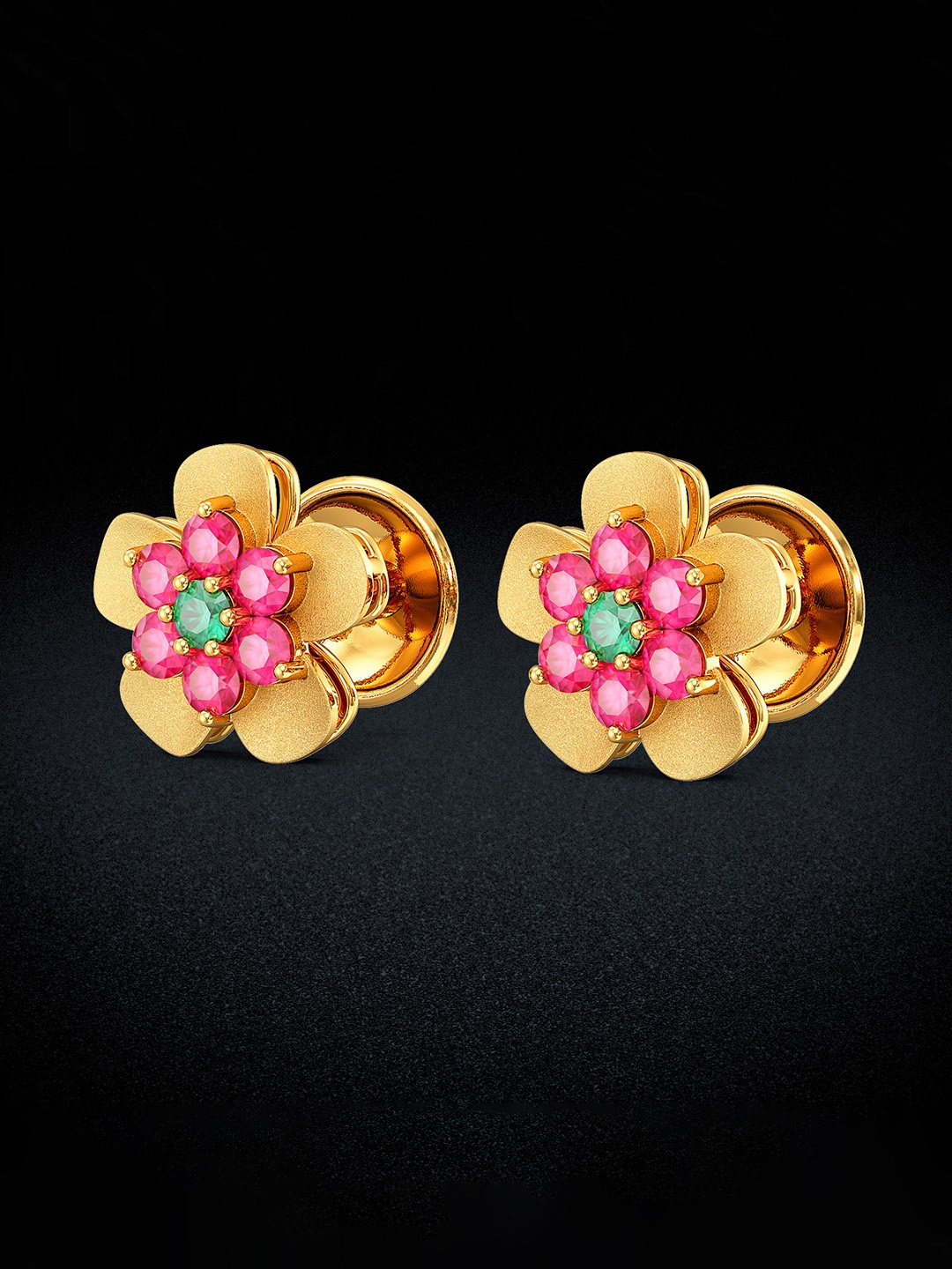 

Joyalukkas Women 22KT Gold Floral Stud Earrings