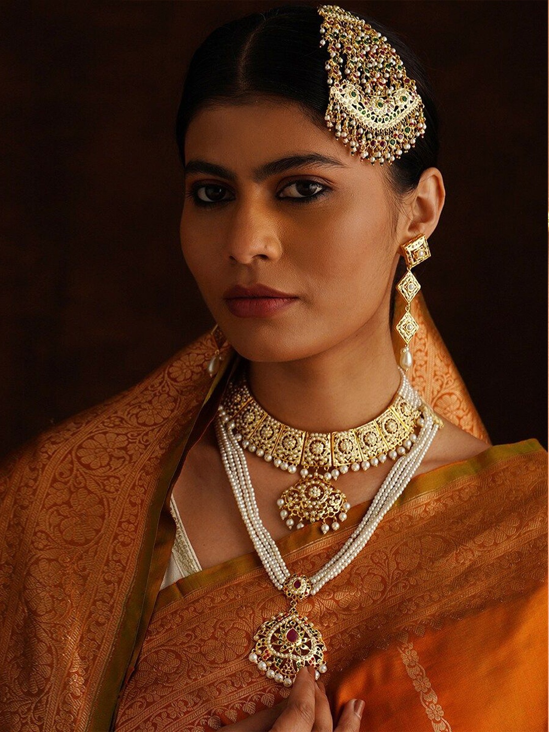 

JAYPORE Brass Necklace, Gold