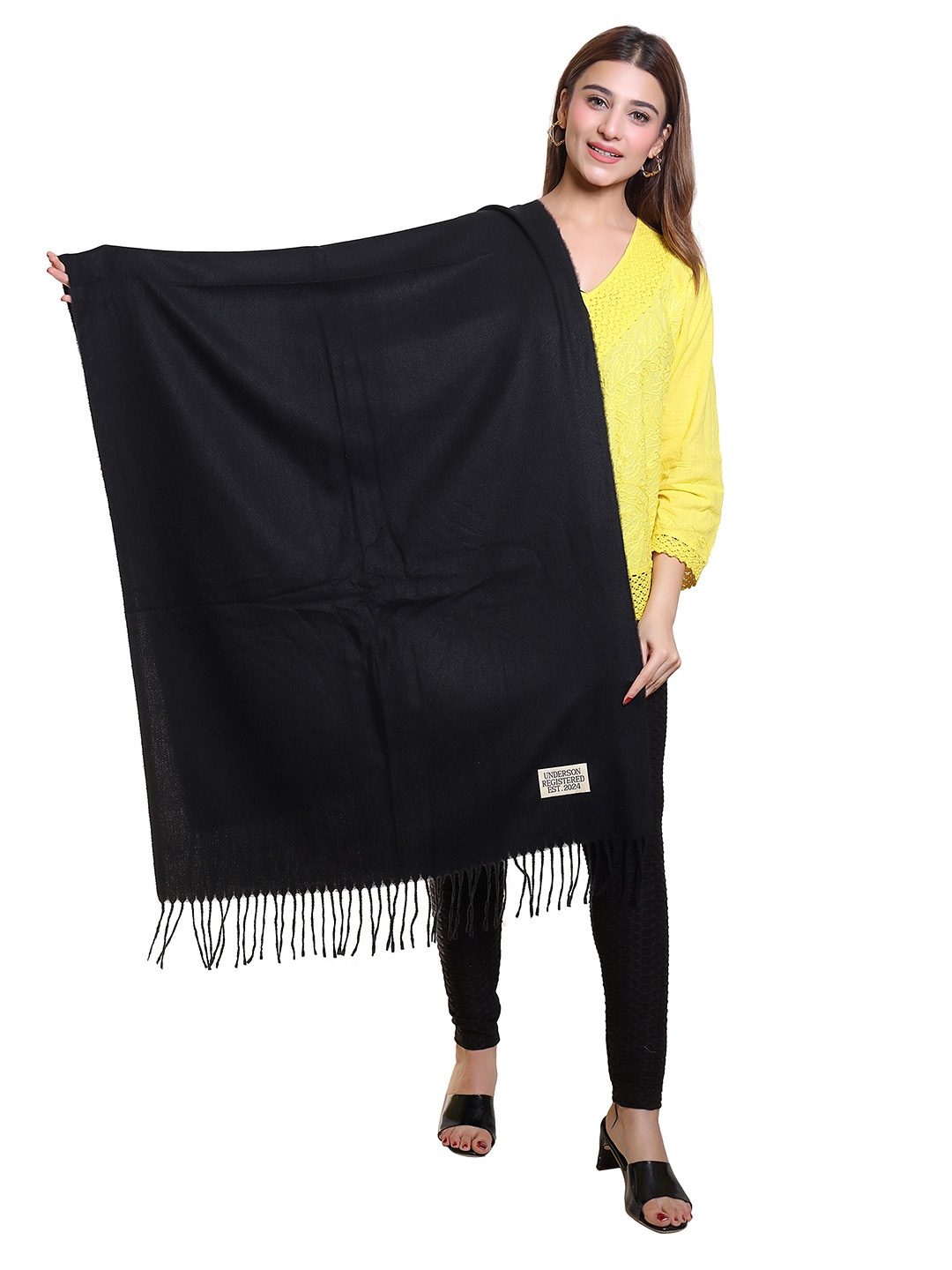 

Oswal International Women Acrylic Shawl, Black