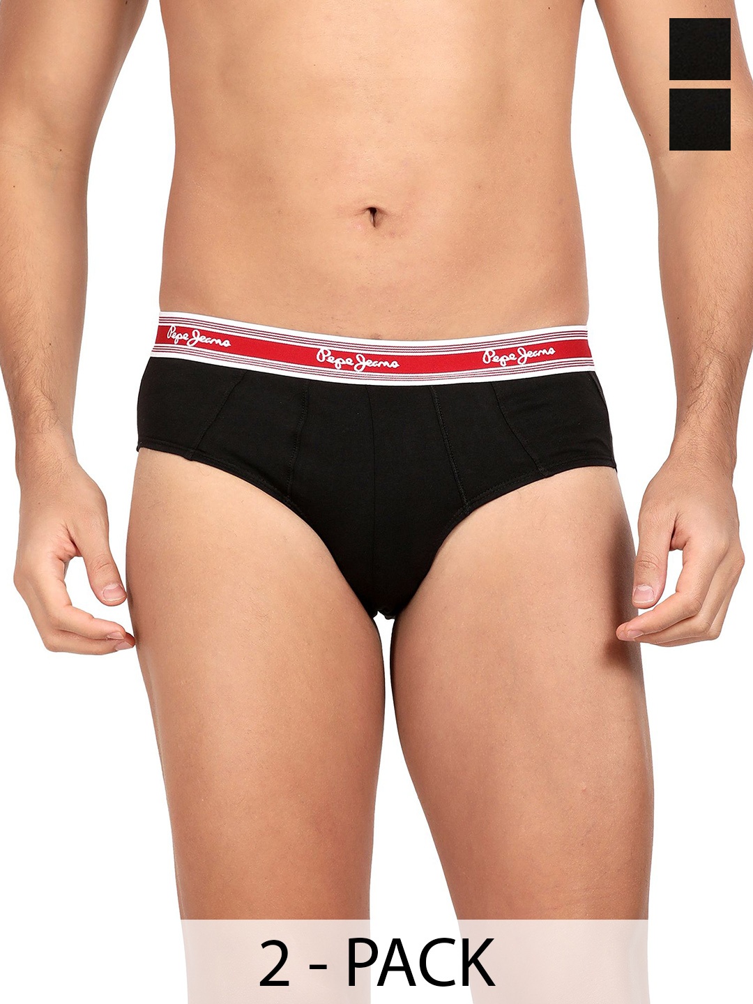 

Pepe Jeans Pack Of 2 Cotton Mid-Rise Basic Briefs 8904311300519-BLACK-8936619