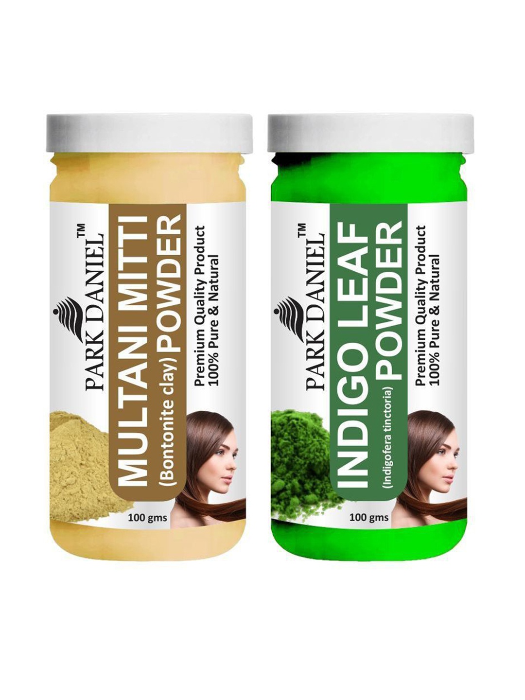 

Park Daniel Set Of 2 Multani Powder & Indigo Powder Face Pack - 100 g Each, Transparent