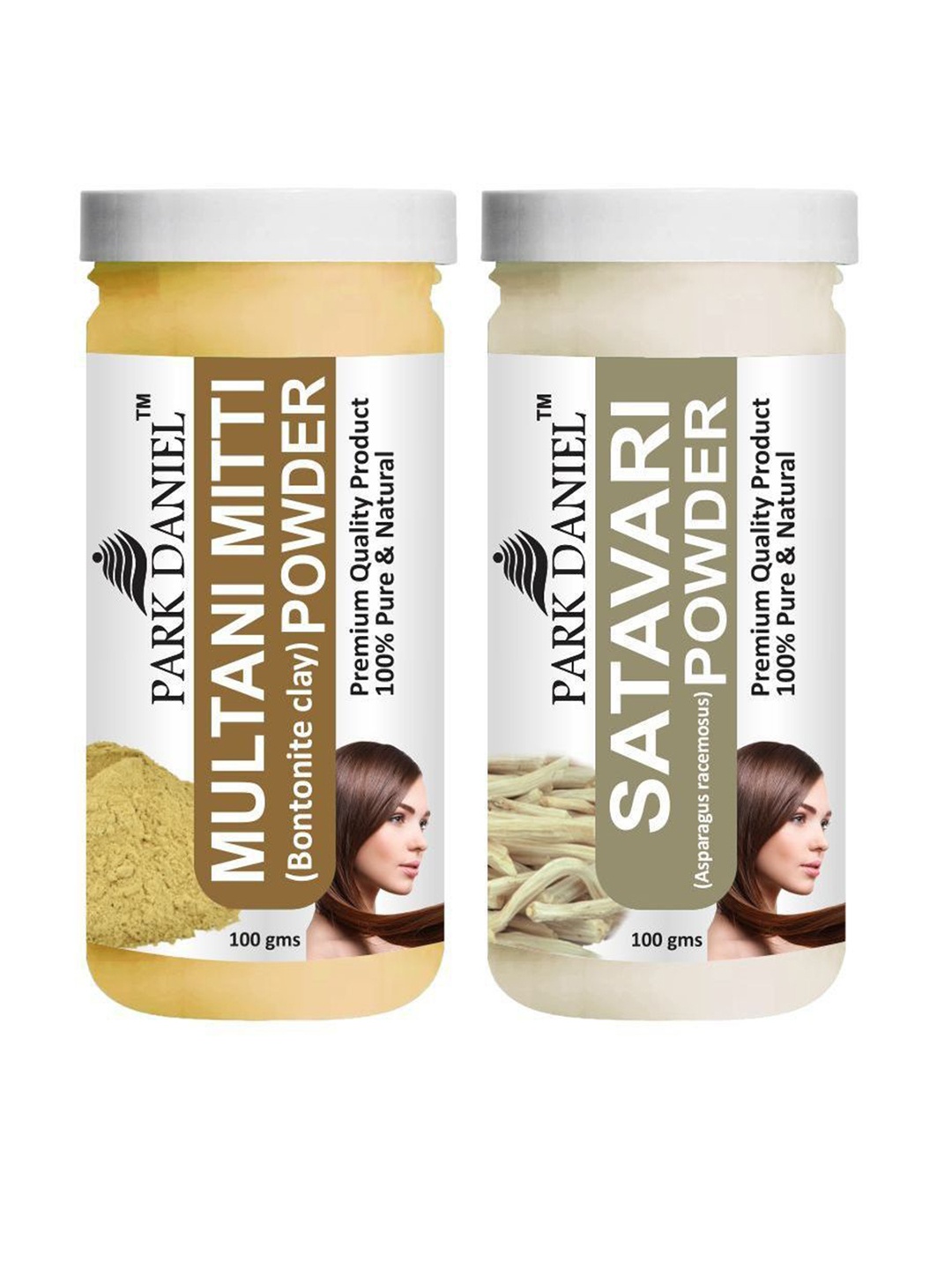 

Park Daniel Set Of 2 Sathavari Powder & Multhani Mitti Powder Face Pack - 100 g Each, Brown