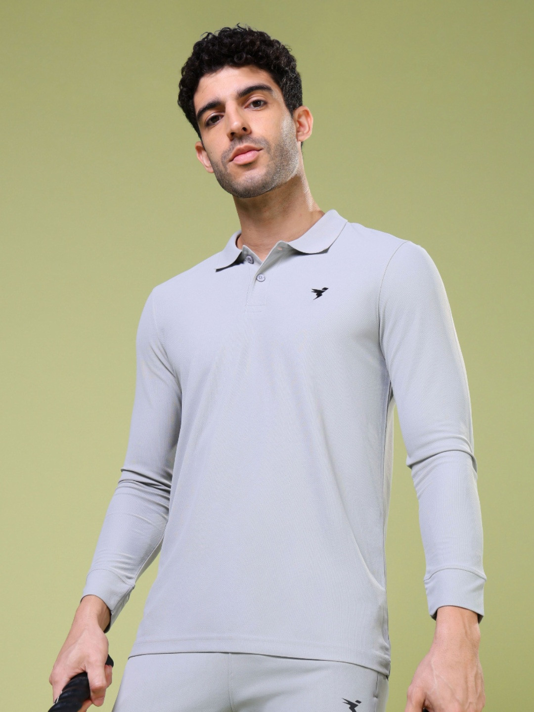 

Technosport Solid Slim Fit Polo Sports T-shirt with MATPIQ, Grey