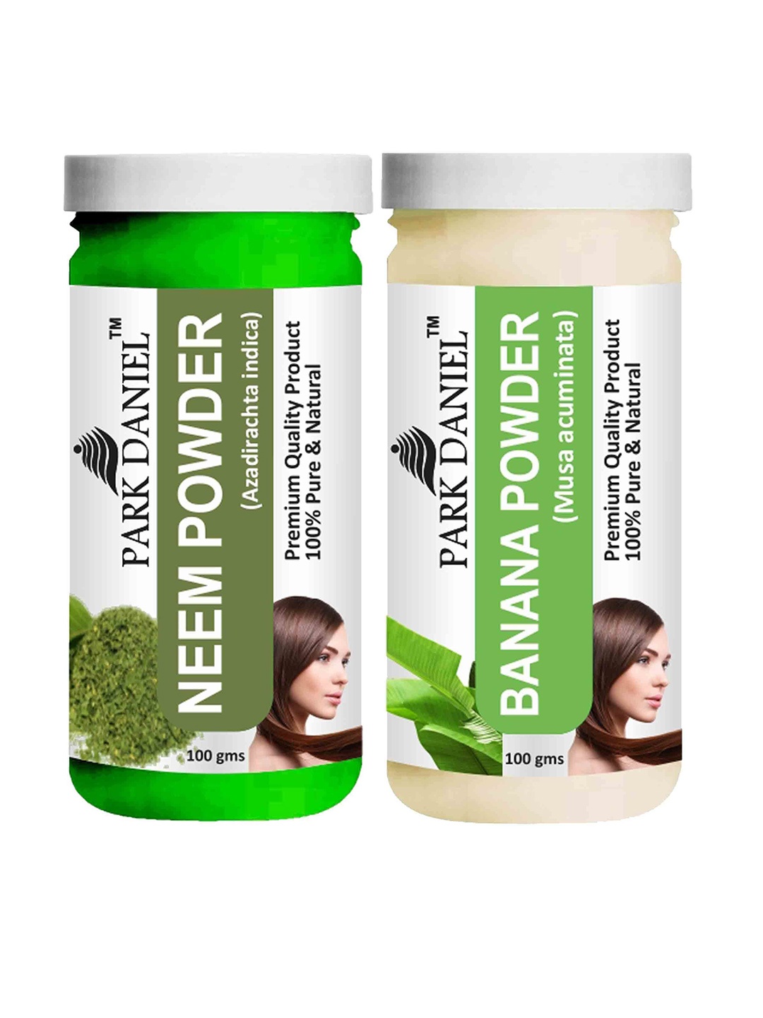 

Park Daniel Set Of 2 Neem & Banana Powder - 100 g Each, Transparent
