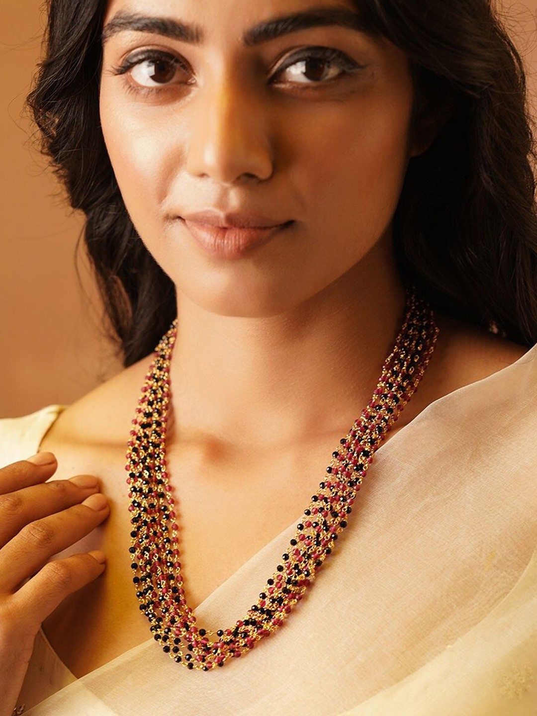 

JAYPORE Beaded Layered Necklace, Gold