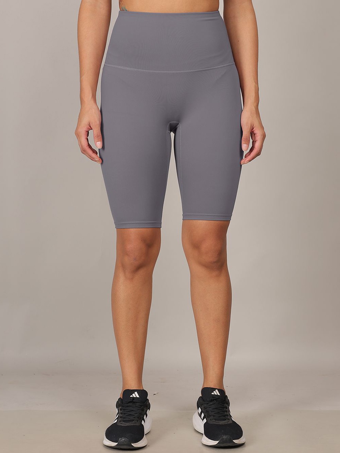 

bare dezire Women High-Rise Training or Gym Sports Shorts, Grey