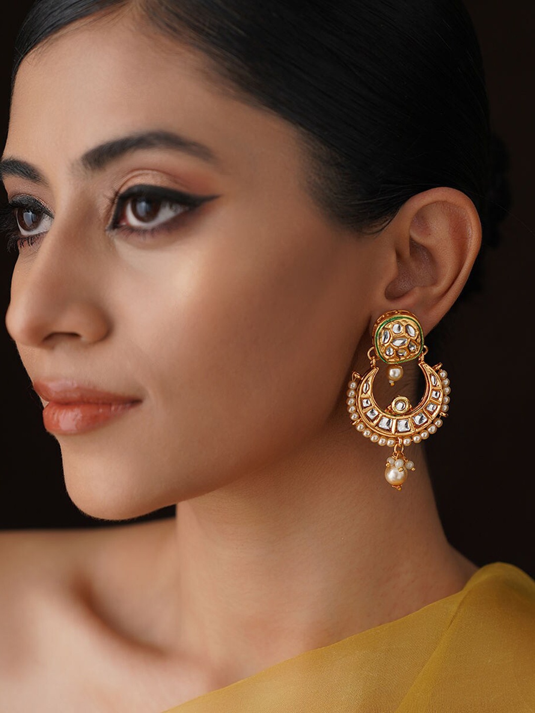

JAYPORE Contemporary Chandbalis Earrings, Silver
