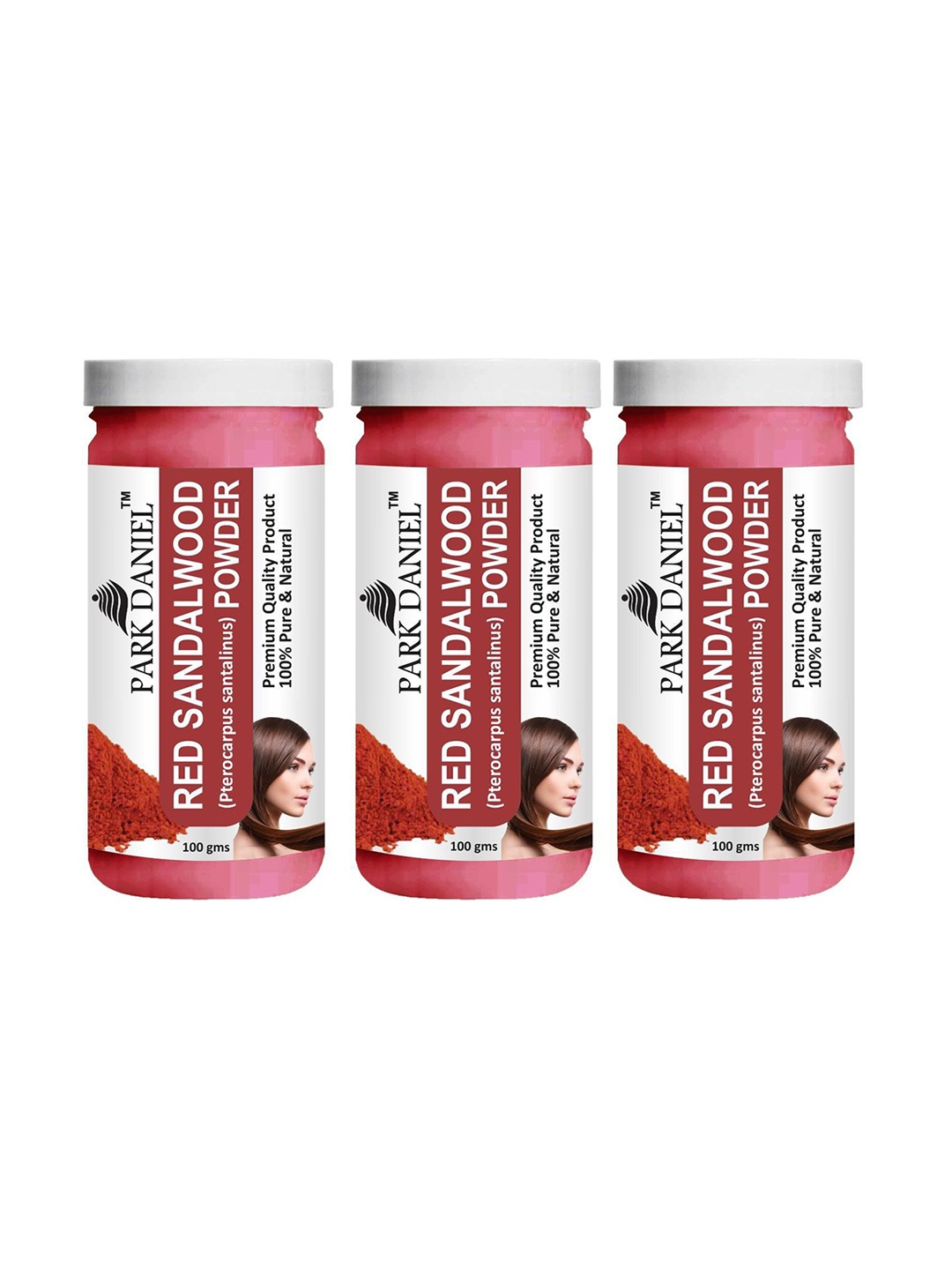

Park Daniel Set Of 3 Red Sandalwood Skin Mask Powder -100 gm Each, Pink
