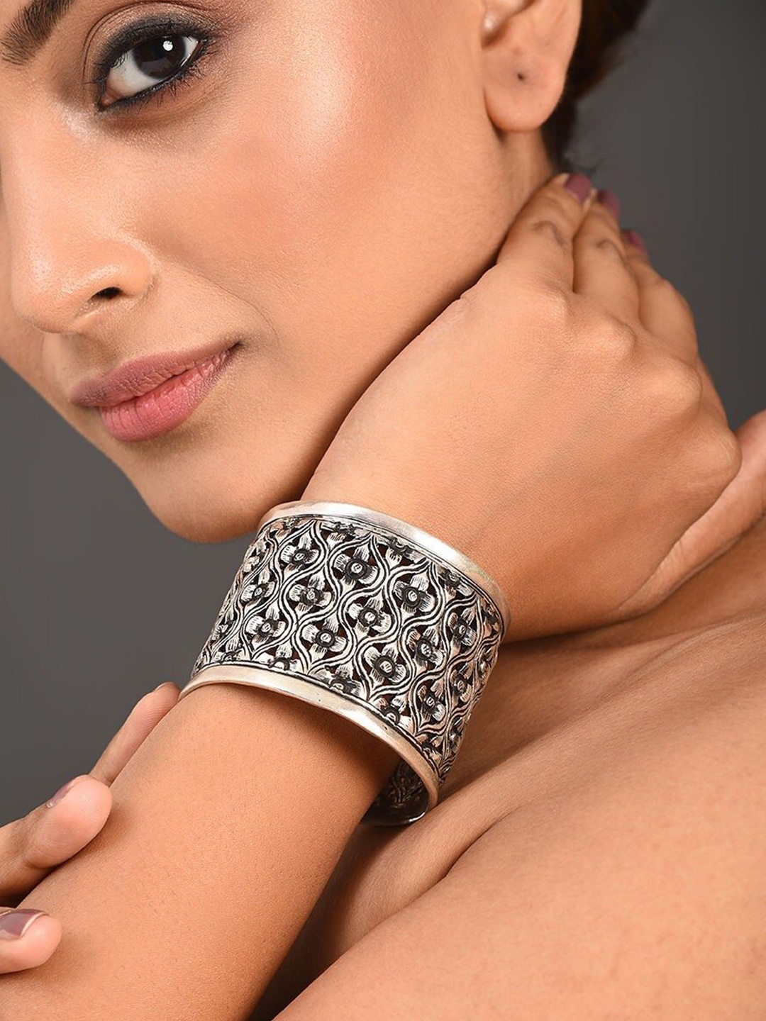 

JAYPORE Silver-Plated Cuff Bracelet