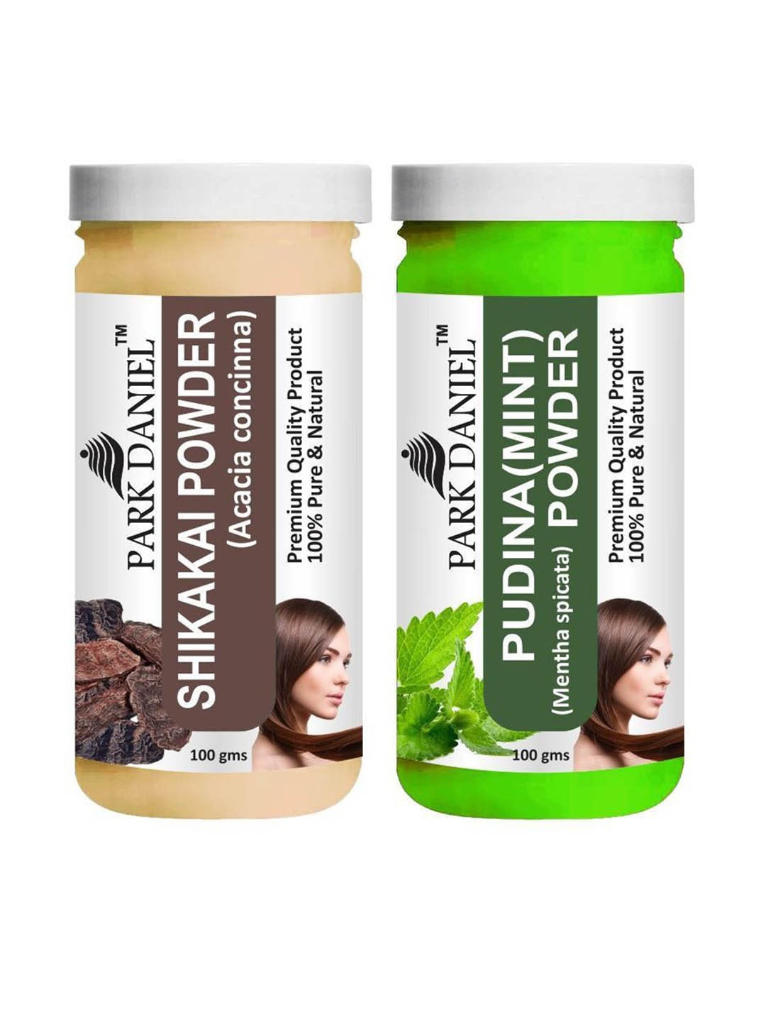 

Park Daniel Set Of 2 Shikakai Powder & Pudina Powder - 100 gm Each, Cream
