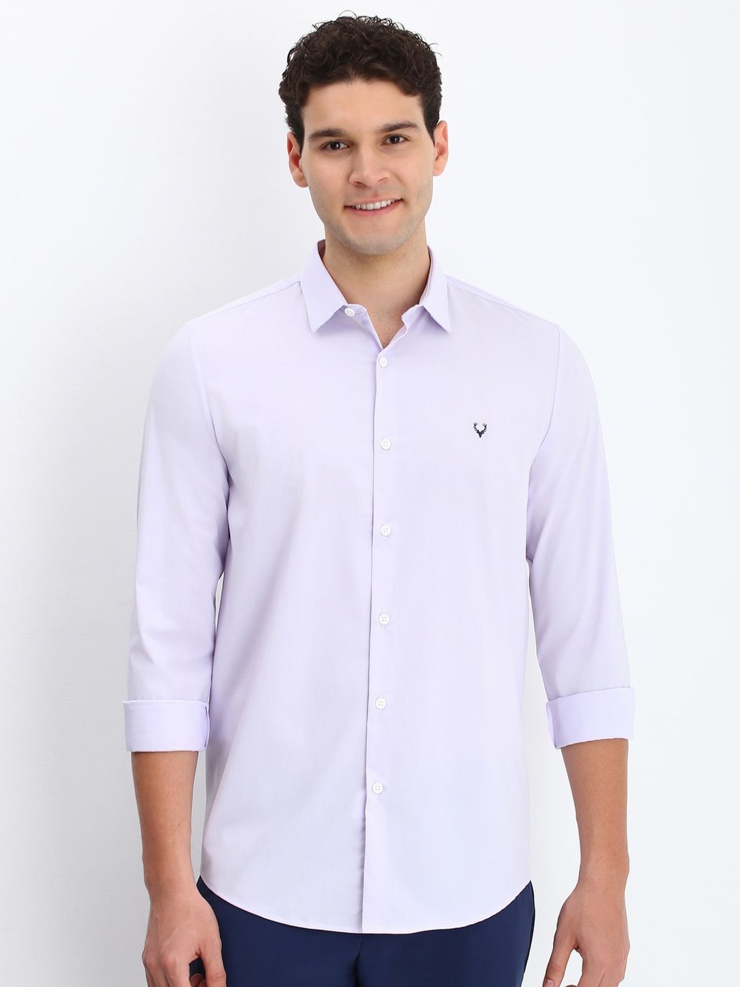 

Allen Solly Men Spread Collar Solid Slim Fit Casual Shirt, Lavender