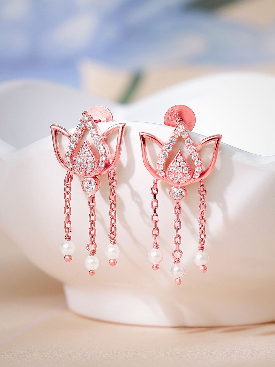 

GIVA 925 Silver Rose Gold Plated Zircon Contemporary Studs