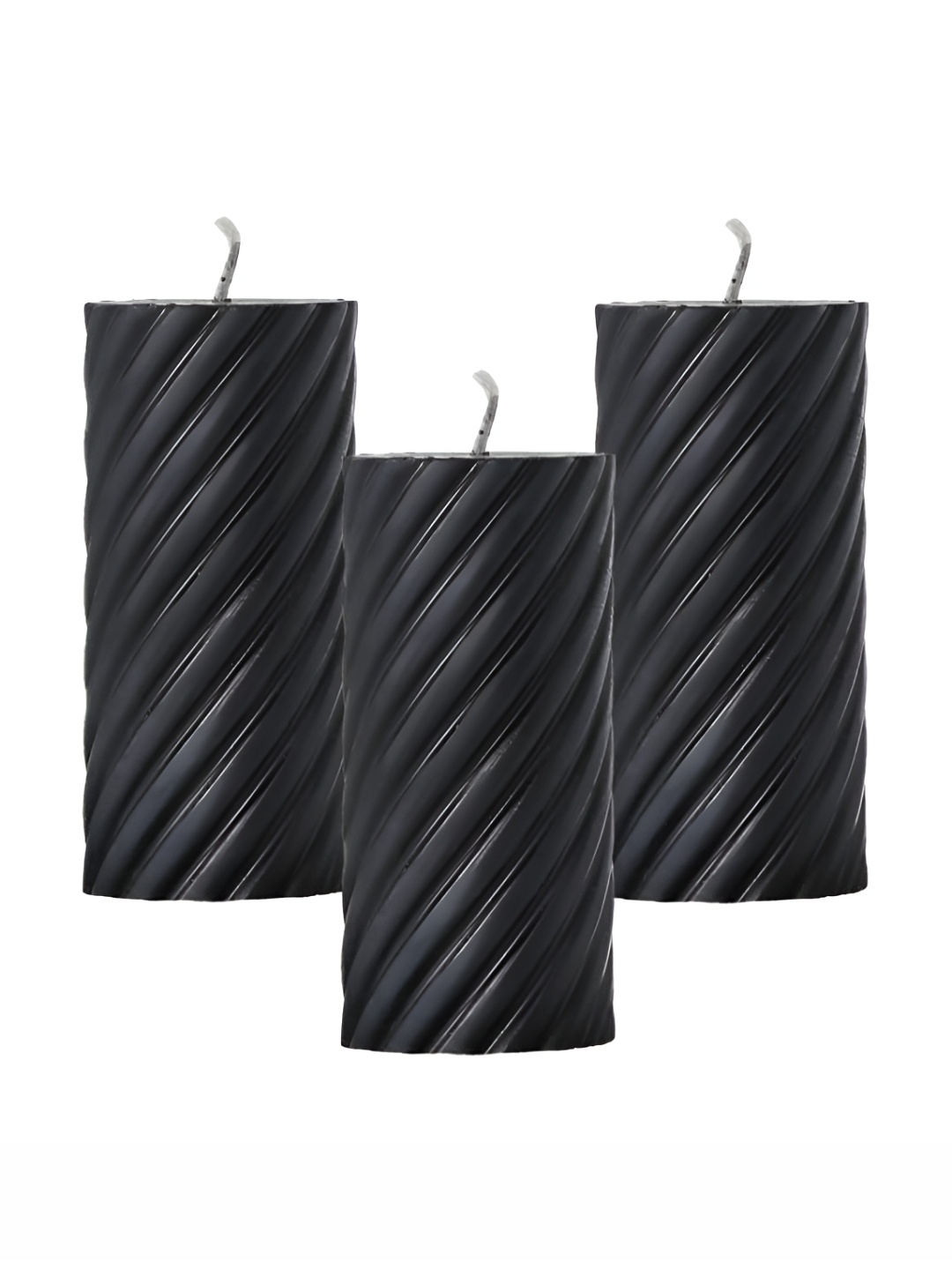 

atorakushon Black 3 pieces Scented Spiral Pillar Candles