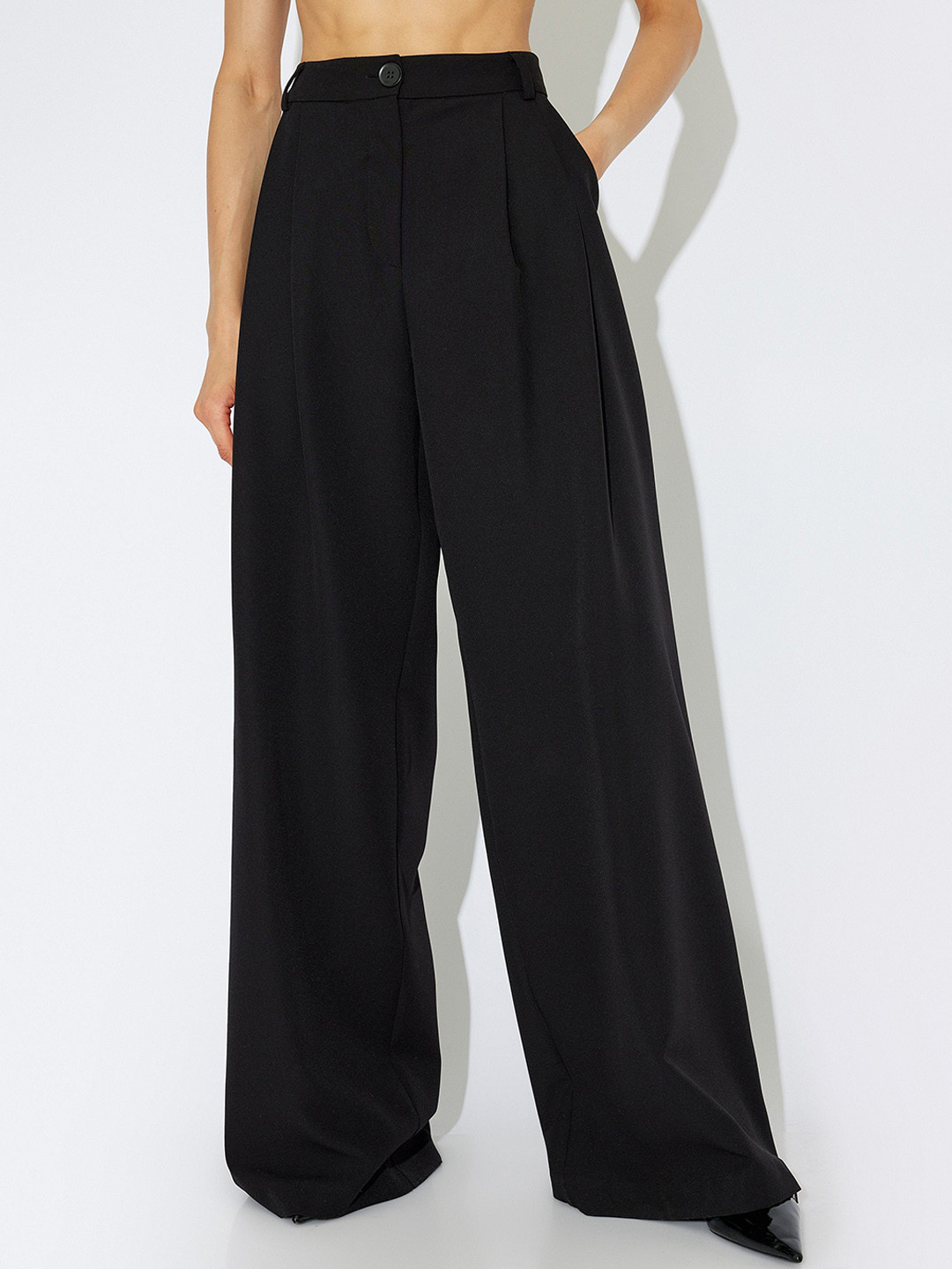 

Koton Women Pleated Trousers, Maroon