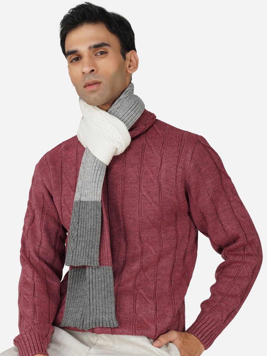 

JoE Hazel Men Acrylic Mufflers, Burgundy