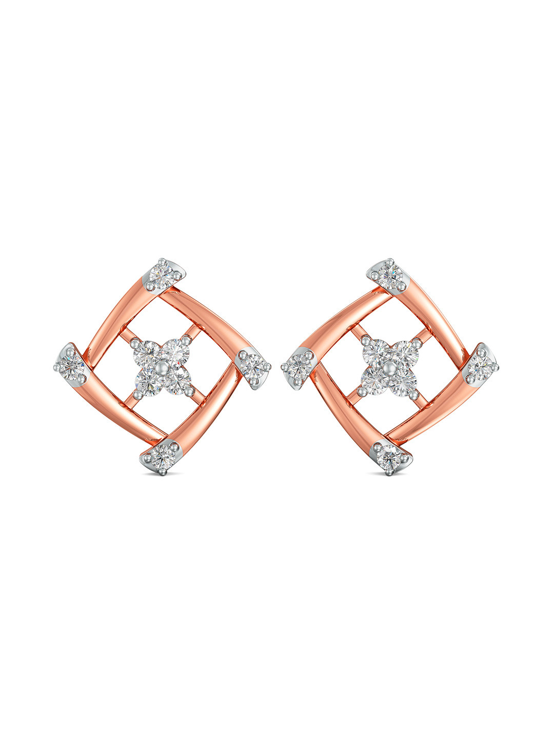 

Joyalukkas Women 18KT Earring Diamond, Rose gold